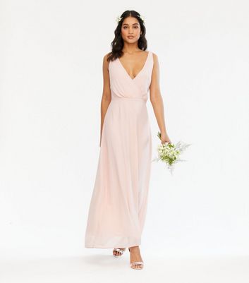 VILA Pink Tie Back Maxi Wrap Dress | New Look